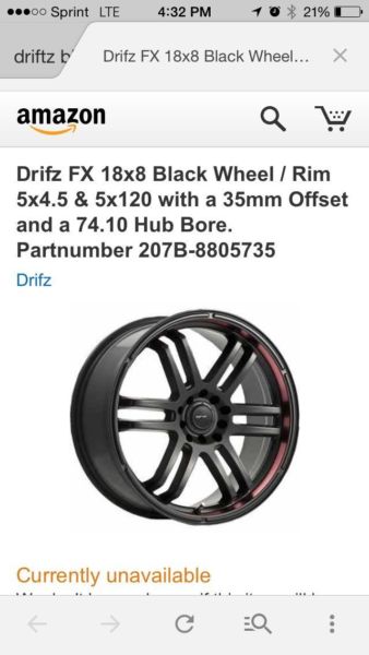 Driftz wheels with tires like new, 0
