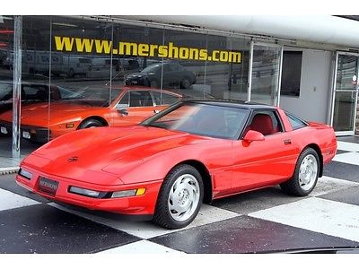 Chevrolet : Corvette Base Coupe 2-Door 1995 chevrolet corvette only 8 k one owner miles beautiful red on red