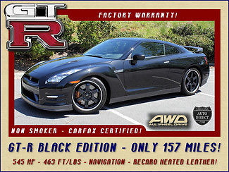 Nissan : GT-R Black Edition AWD - ONLY 157 MILES! 110 793 msrp 545 hp dual clutch 6 sp paddles navigation recaro heated leather