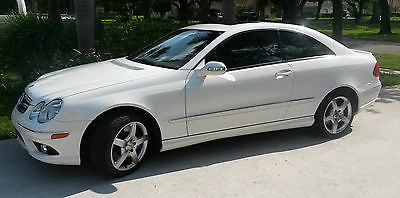 Mercedes-Benz : CLK-Class 500  2006 mercedes benz clk 500 amg sport package white tan leather sunroof 5.0 v 8