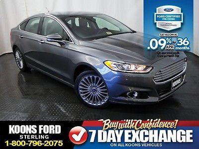 Ford : Fusion Titanium AWD Factory Certified~Navigation~Leather~Heated Seats~Rear Camera~One-Owner!