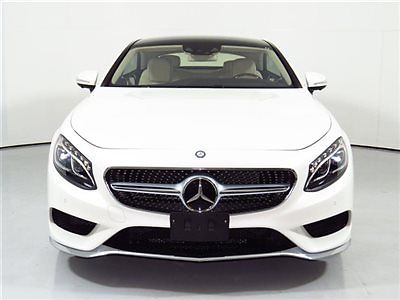 Mercedes-Benz : S-Class 2dr Coupe S550 4MATIC 15 mb s 550 coupe white on white p 1 pkg sport pkg driver assist pkg active lane