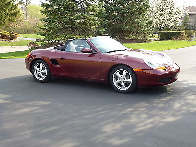 Porsche : Boxster 2 Door Convertible Like New, Burgundy Exterior with Black Leather & Top. Tiptronic Auto Trans