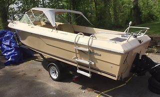 VTG 18' INBOARD OUTBOARD SKI & PLEASURE BOAT CRITCHFIELD & TRAILER & DEPTH FIND