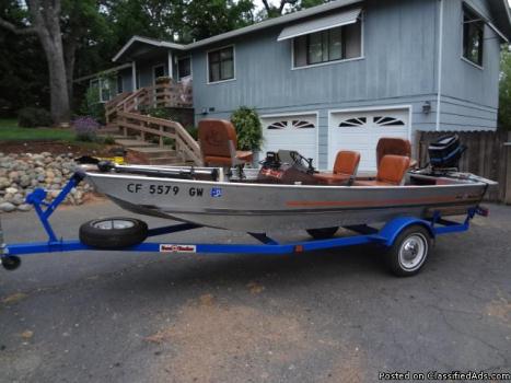 84' Bass Tracker boat and trailer for sale