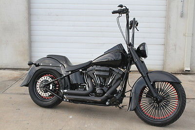 Harley-Davidson : Softail 2008 full custom heritage custom paint apes fat spoke wheels blacked out