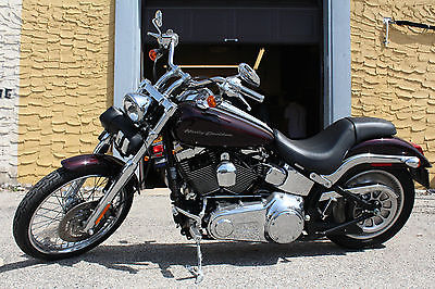 Harley-Davidson : Softail 2007 harley davidson fxstd black cherry pearl softail deuce 3100 miles