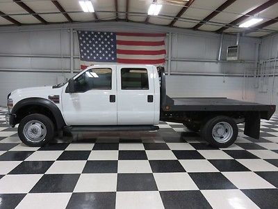 Ford : F-450 XL 2wd Diesel Dually White Crew Cab 6.4 Power Stroke Diesel Auto Flatbed Dually Low Miles Work Truck
