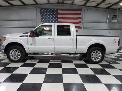 Ford : F-250 Lariat 4x4 Diesel 1 owner white crew cab 6.7 power stroke warranty financing leather chrome 20 s