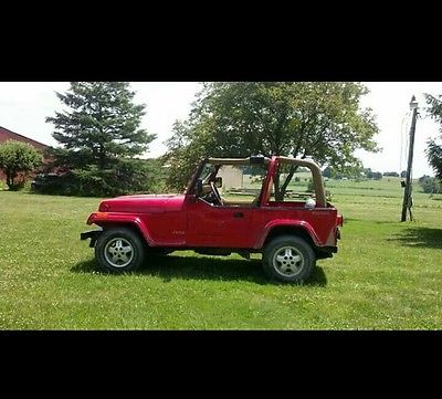 Jeep : Wrangler Base Sport Utility 2-Door 1995 red jeep wrangler yj 101 000 miles in great condition