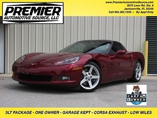Chevrolet : Corvette C6 COUPE 2006 3 lt z 51 c 6 automatic 1 owner clean garage kept hud montery red glass roof