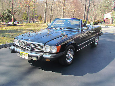 Mercedes-Benz : SL-Class two door road ster  convertible 1979 450 sl triple black 1 family owned since new an exceptionally beautiful car