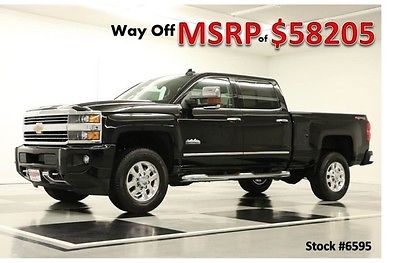 Chevrolet : Silverado 1500 HD MSRP$58205 4WD HIGH COUNTRY GPS SUNROOF CREW NEW NAVIGATION HEATED COOLED LEATHER 3500HD CAB CAMERA  4X4 6.0L V8 GAS BLACK