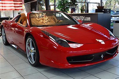 Ferrari : 458 2dr Convertible 2013 ferrari 458 italia spider convertible lift navi clean rosso f 1 1 387 miles