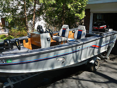 16' Alumacraft 1997 90hp Mercury 8hp Honda 44lb MinnKota.