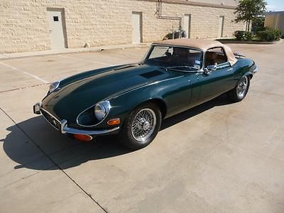 Jaguar : XK XKE 1972 jaguar xke convertible roadster v 12 green excellent condition