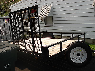 utility trailer black 2013 two gates 12ft long 6 ft wide make carr App; NO934077