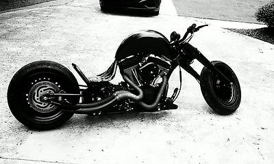 Custom Built Motorcycles : Chopper chopper, custom, harley davidson, flat black, outlaw, softail