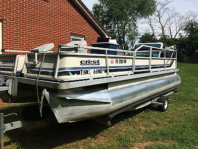 1989 20' FT Crest Pontoon 50 hp Mercury Force Trailer Included