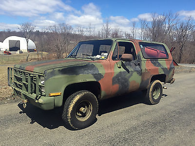 Chevrolet : Blazer CHEVY BLAZER M1009 CUCV MILITARY 4X4 DIESEL  1985 chevrolet blazer m 1009 cucv diesel 4 x 4 no reserve military runs good rare