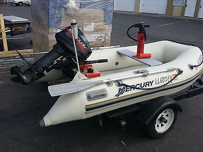 Mercury 8' Inflatable Boat, 8HP Outboard Motor and Trailer: $2,750.00