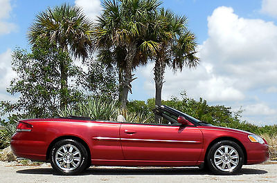 Chrysler : Sebring  LIMITED CARFAX CERTIFIED SHARP CONVERTIBLE  FLORIDA CREAMPUFF~NEW CANVAS TOP~CHROME~GORGEOUS LEATHER~INFERNO RED~WOW! 08 09