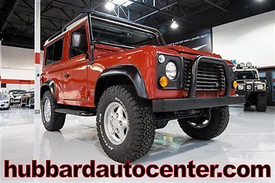 Land Rover : Defender 2dr Station Wagon Hard-Top Rare, Monza Red 1997 Land Rover Defender 90, Low Miles, Must See!