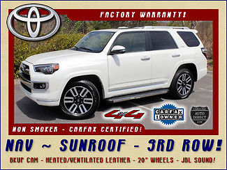 Toyota : 4Runner Limited 4X4 - NAVIGATION - 3RD ROW 1 owner pwr sunroof rear window heated cooled leather 20 wheels jbl sound