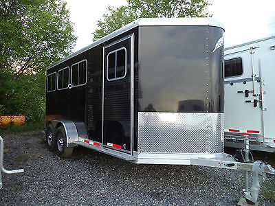 NEW 2014 FEATHERLITE 3-HORSE SLANT BUMPER PULL TRAILER WITH DRESSING ROOM