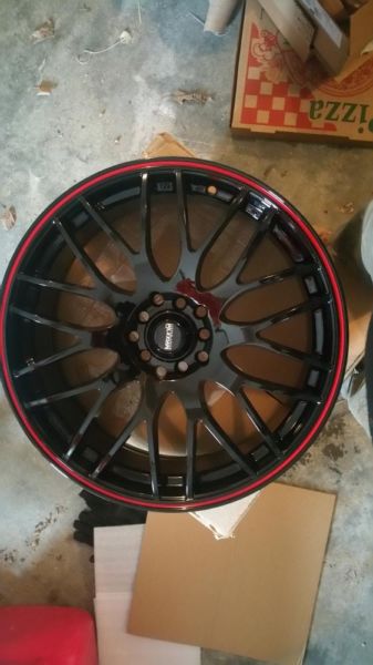 Brand new black and red rims, 1