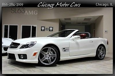 Mercedes-Benz : SL-Class 2dr Convertible 2009 mercedes benz sl 63 amg convertible diamond white red loaded serviced wow