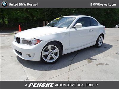 BMW : 1-Series 128i 128 i 1 series low miles 2 dr coupe manual gasoline 3.0 l straight 6 cyl white