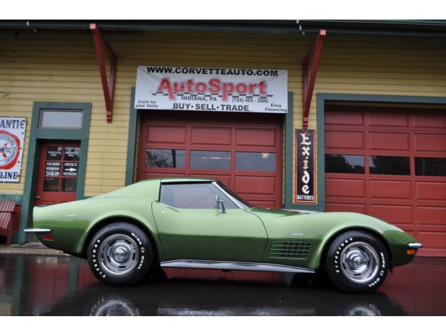 Chevrolet : Corvette 1972 lt 1 corvette factory ac s match 4 sp 2 build sheets elkart green 46 k mile