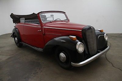 Mercedes-Benz : Other 220B Cabriolet 1952 mercedes benz 220 b cabriolet red black fenders canvas soft top collectible