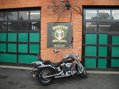 Harley-Davidson : Softail 1996 harley davidson flstc heritage softail factory black with 16 inch apes