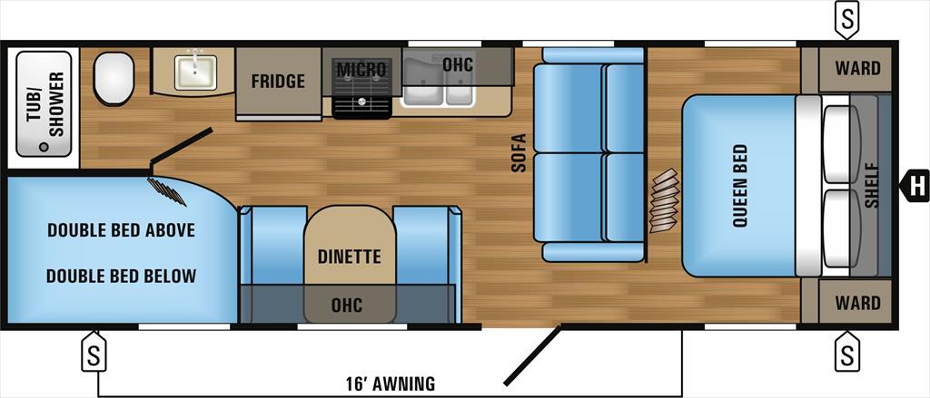 2017 Jayco Jay Flight SLX 264BHW Two Bedroom Sofa & Dinette