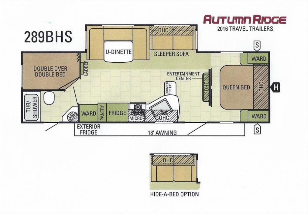 2017 Starcraft Autumn Ridge 289BHS Two Bedroom Sofa/U-Dinette Slideout