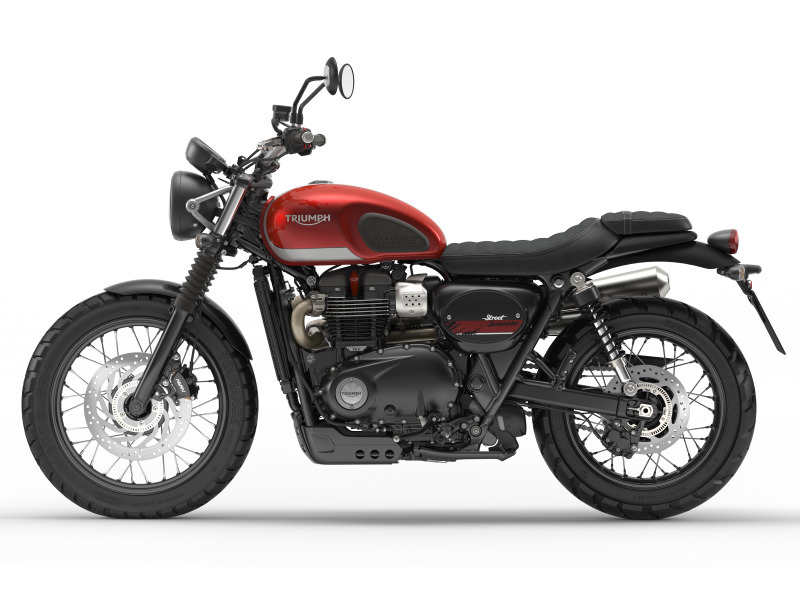 2017 Triumph Street Scrambler Korosi Red / Frozen Silver