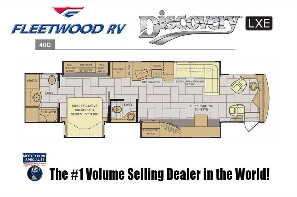 2018 Fleetwood Discovery LXE 40D Bath & 1/2 for Sale at MHSRV W/Sat, K
