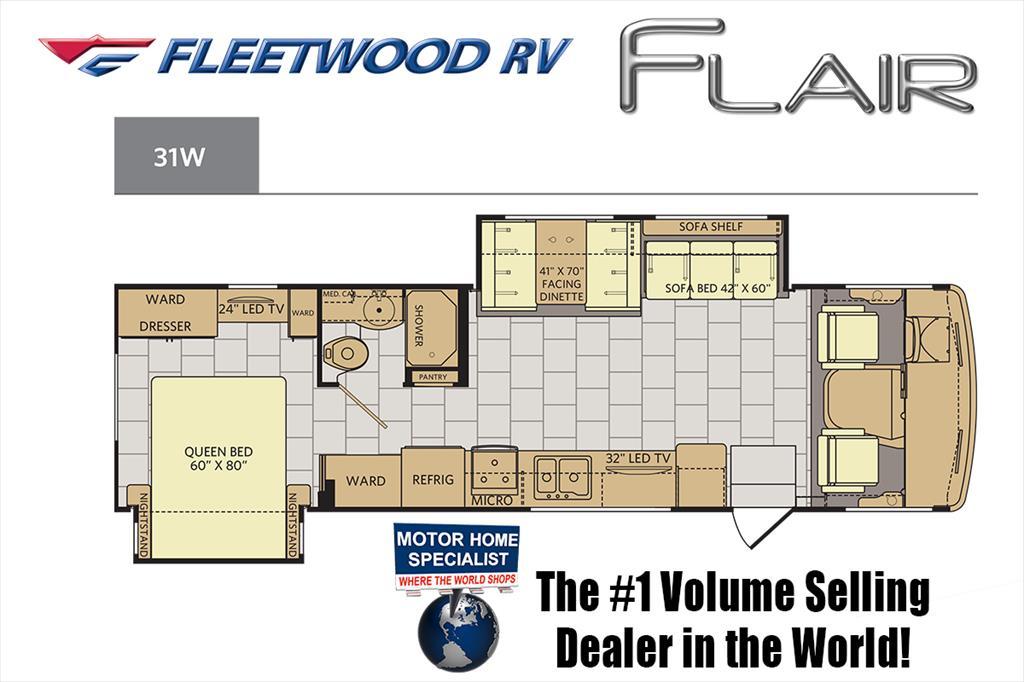 2018 Fleetwood Flair LXE 31W RV for Sale at MHSRV.com W/2 A/Cs, 5.5 Ge