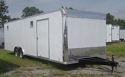 2015 28' Enclosed Race Trailer Loaded cabinets 110 light INDIANA built & PICK UP