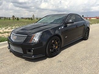 Cadillac : CTS V-series 2012 black sedan 6.2 l supercharged v 8 auto 29 k mi nav sunroof clean carfax