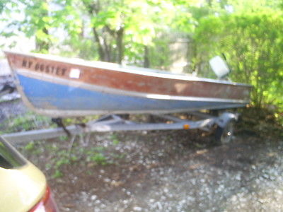 1975 LUND ALUMINIUM 14 FOOT BOAT ~ 4 HORSE JOHNSON & TRAILER