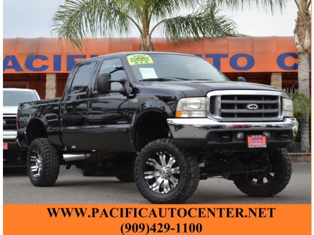 Ford : Other 2002 ford f 250 xlt powerstroke 4 x 4 diesel black quad cab 4 wd lifted