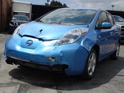 Nissan : Leaf SL 2012 nissan leaf sl damaged rebuilder only 16 k miles electric motor gas saver