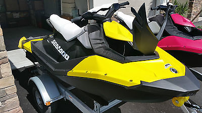 2014 Sea-Doo Spark Jet SKI (PAIR WITH TRAILER) Yellow 3up 900 HO & Pink 2up 900