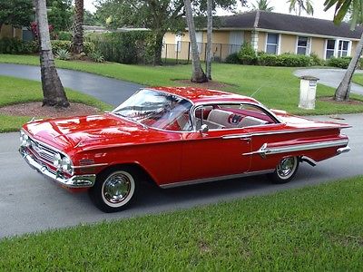 Chevrolet : Impala 2dr.hardtop 1960 impala 2 dr ht coup roman red v 8 283 automatic power steering silent ride