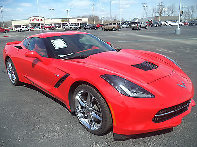 Chevrolet : Corvette 3LT Z51 Z51 Coupe 6.2L 3LT Torch Red Red Leather 7 Speed Active Rev Match Chrome Wheels