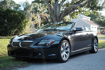 BMW : 6-Series Convertible 2006 bmw 650 i blue convertible 2 door 4.8 l 91 k miles well maintained
