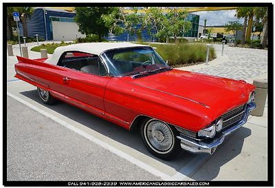Cadillac : Other Clean Low Mileage 62 Cadillac Series 62 Convertible Red/White Florida Car